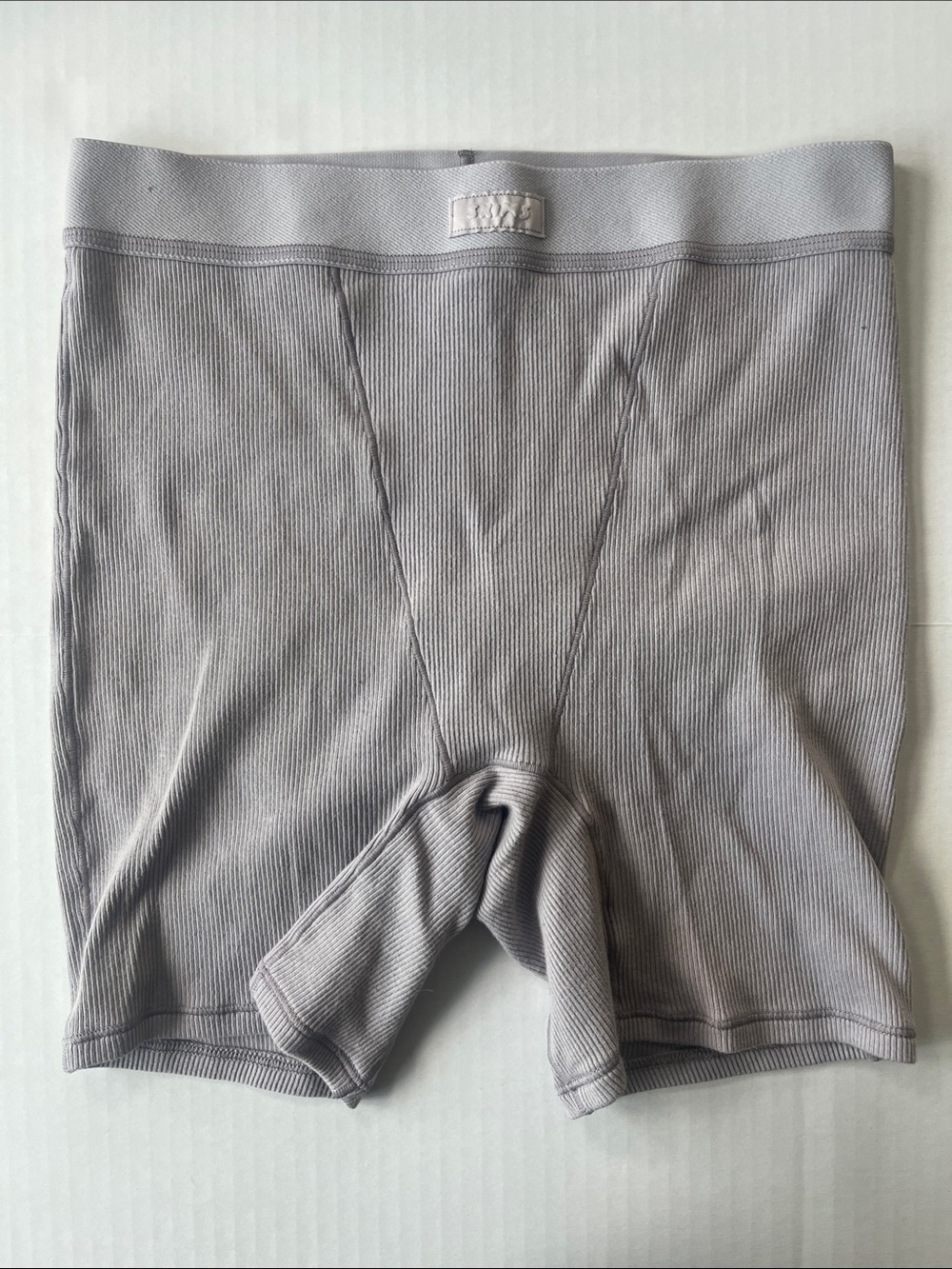 SKIMS Light Gray Ribbed Tank & Boxer Short Set - Picture 2 of 8